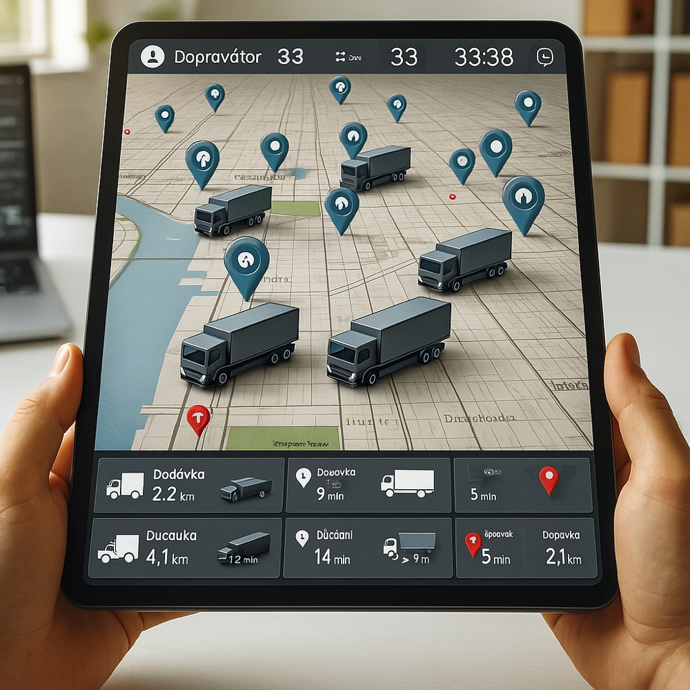 Illustration of driver tracking and route planning using FileMaker and OpenStreetMap.