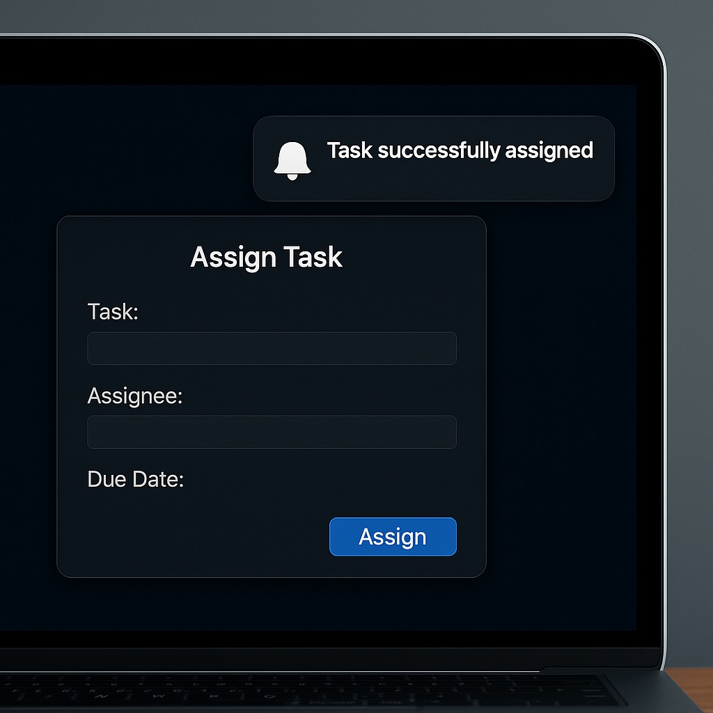 Confirmation messages originally displayed through dialog boxes.